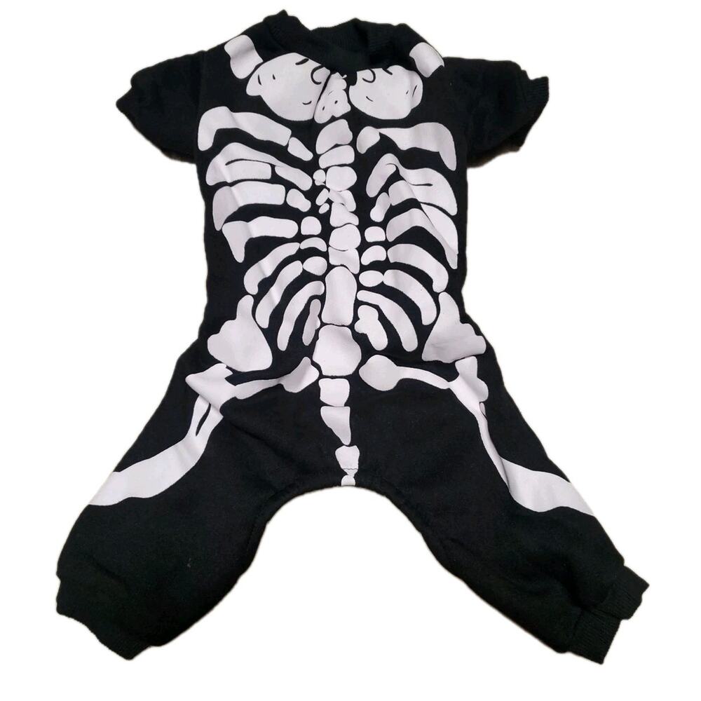Dog Pajamas Costume Sweater Clothes Skeleton Halloween - Picture 2 of 4